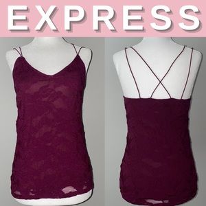 NEW Express One Eleven Lace V-neck Strappy Tank; S